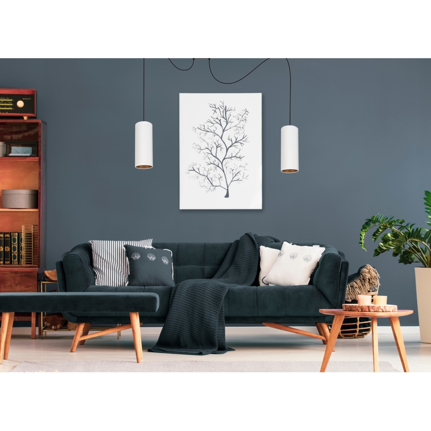 Κρεμαστό φωτιστικό οροφής AVALO 2xE27/60W/230V spider λευκό/χαλκός