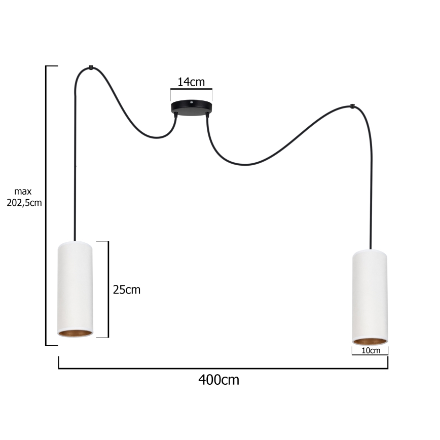 Κρεμαστό φωτιστικό οροφής AVALO 2xE27/60W/230V spider λευκό/χαλκός
