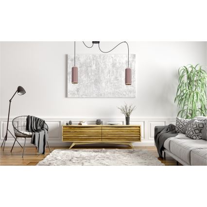 Κρεμαστό φωτιστικό οροφής AVALO 2xE27/60W/230V spider ροζ/χαλκός