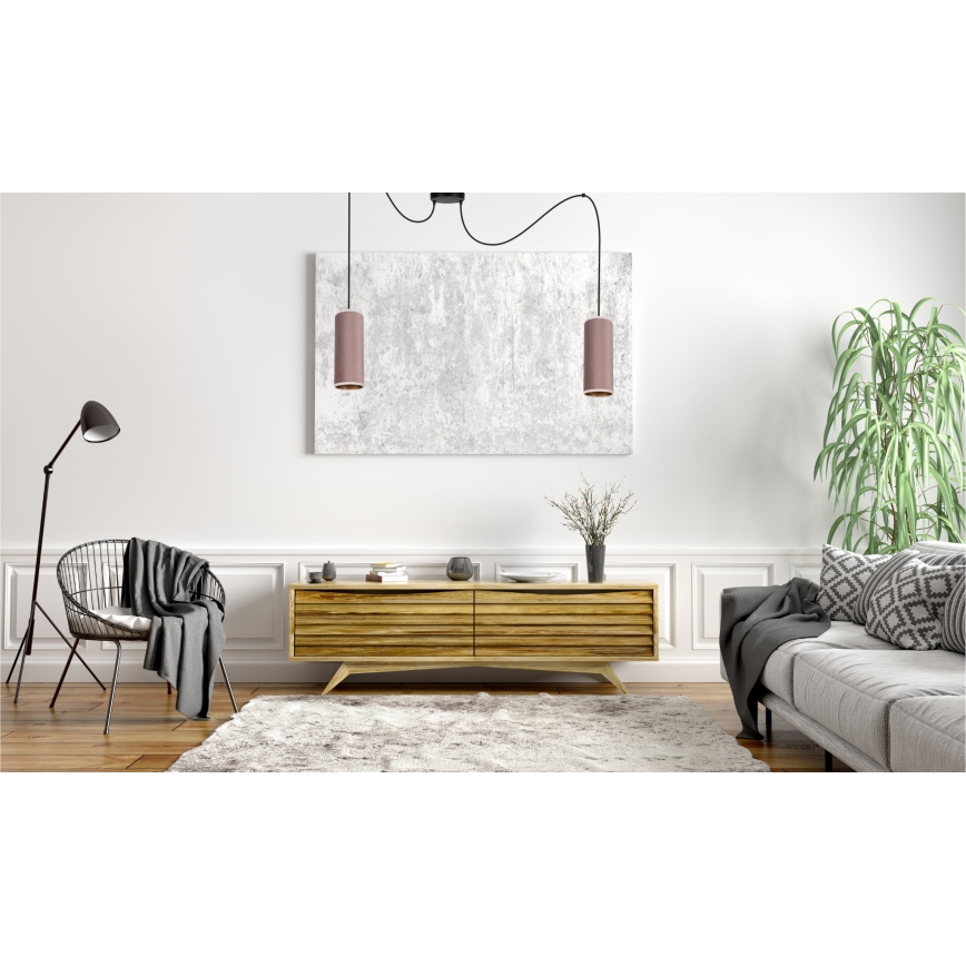 Κρεμαστό φωτιστικό οροφής AVALO 2xE27/60W/230V spider ροζ/χαλκός