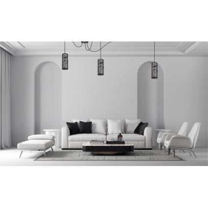 Κρεμαστό φωτιστικό οροφής AVALO 3xE27/60W/230V spider γκρι/μαύρο