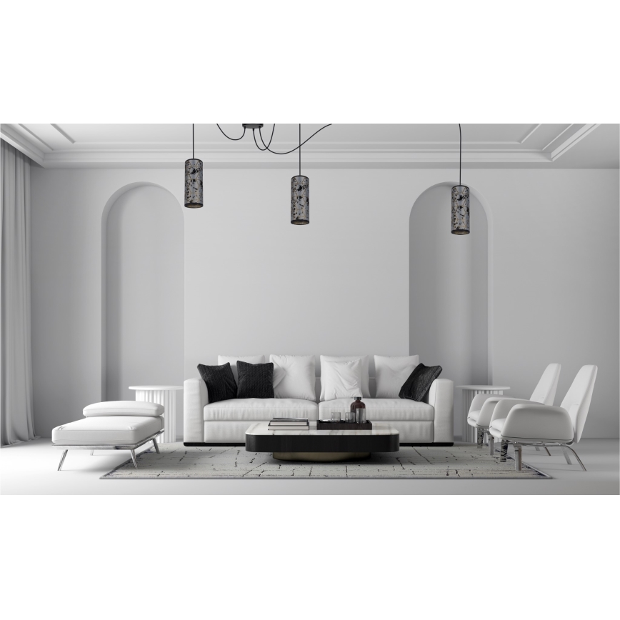 Κρεμαστό φωτιστικό οροφής AVALO 3xE27/60W/230V spider γκρι/μαύρο