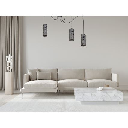Κρεμαστό φωτιστικό οροφής AVALO 3xE27/60W/230V spider γκρι/μαύρο