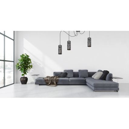 Κρεμαστό φωτιστικό οροφής AVALO 3xE27/60W/230V spider γκρι/μαύρο