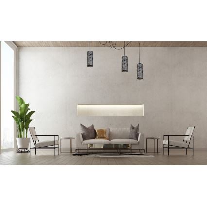 Κρεμαστό φωτιστικό οροφής AVALO 3xE27/60W/230V spider γκρι/μαύρο