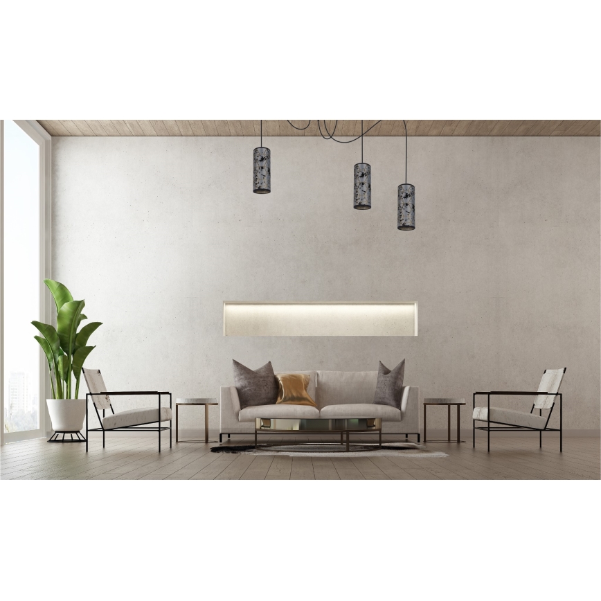 Κρεμαστό φωτιστικό οροφής AVALO 3xE27/60W/230V spider γκρι/μαύρο
