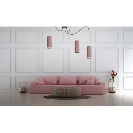 Κρεμαστό φωτιστικό οροφής AVALO 3xE27/60W/230V spider ροζ/χαλκός