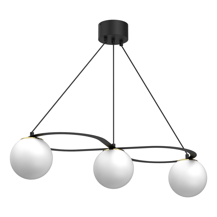Κρεμαστό φωτιστικό οροφής BALLO 3xE27/15W/230V μαύρο/λευκό