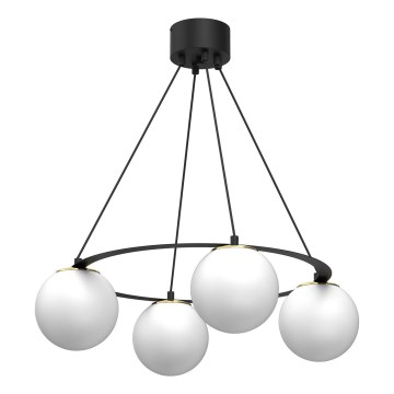 Κρεμαστό φωτιστικό οροφής BALLO 4xE27/15W/230V μαύρο/λευκό