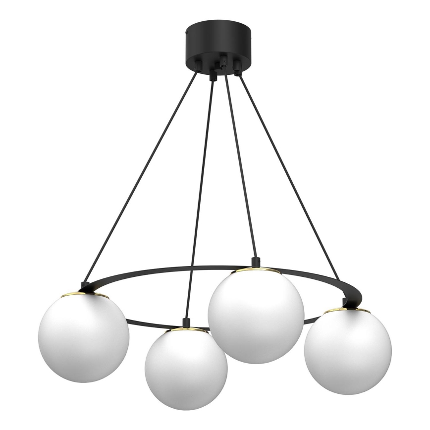 Κρεμαστό φωτιστικό οροφής BALLO 4xE27/15W/230V μαύρο/λευκό