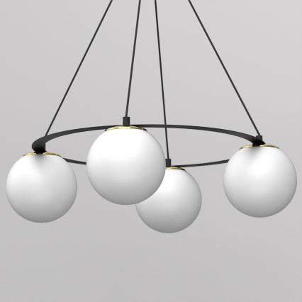 Κρεμαστό φωτιστικό οροφής BALLO 4xE27/15W/230V μαύρο/λευκό