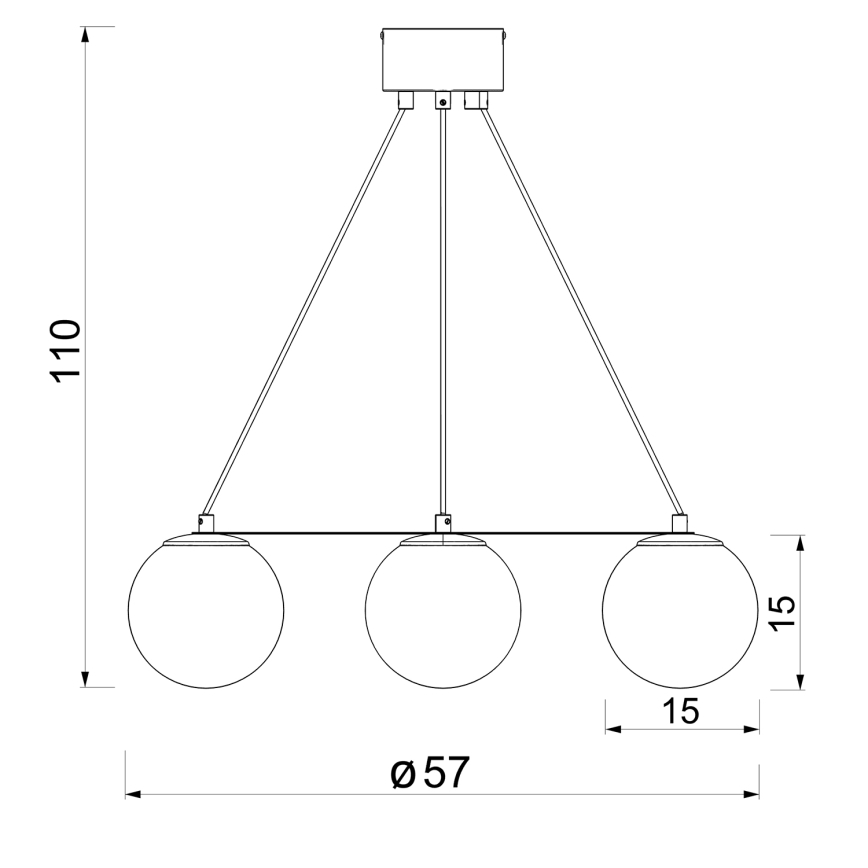 Κρεμαστό φωτιστικό οροφής BALLO 4xE27/15W/230V μαύρο/λευκό