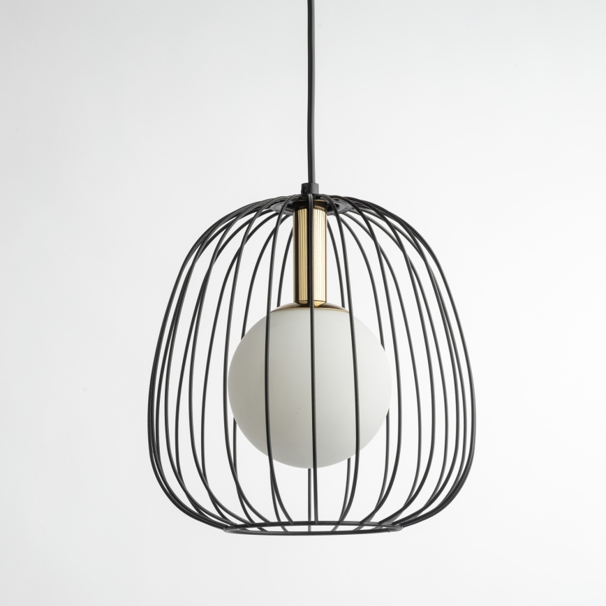 Κρεμαστό φωτιστικό οροφής BELL 1xG9/12W/230V διάμετρος 24 cm μαύρο/χρυσό