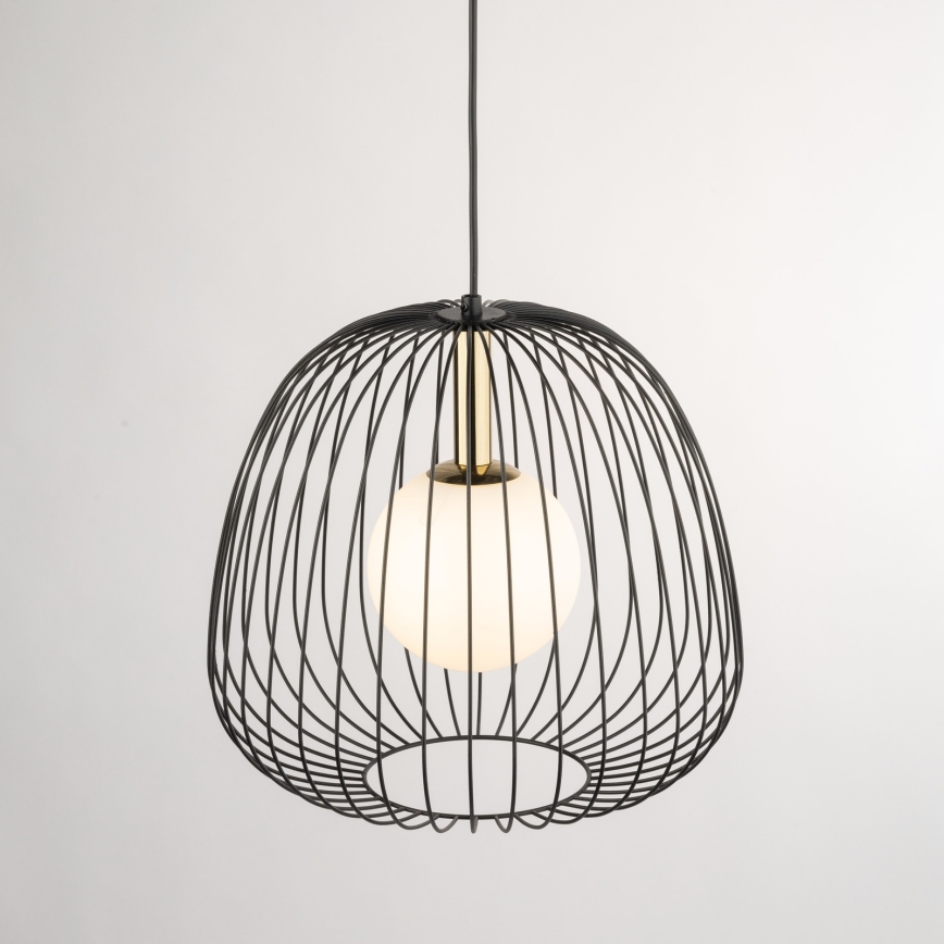Κρεμαστό φωτιστικό οροφής BELL 1xG9/12W/230V διάμετρος 33 cm μαύρο/χρυσό