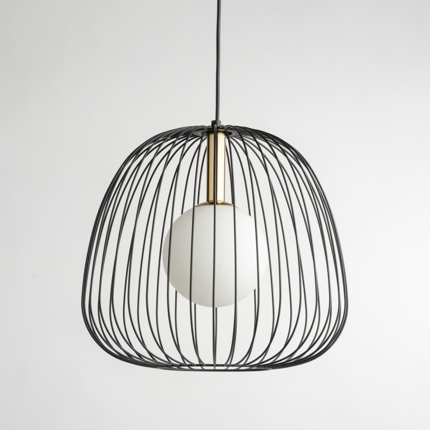 Κρεμαστό φωτιστικό οροφής BELL 1xG9/12W/230V διάμετρος 33 cm μαύρο/χρυσό