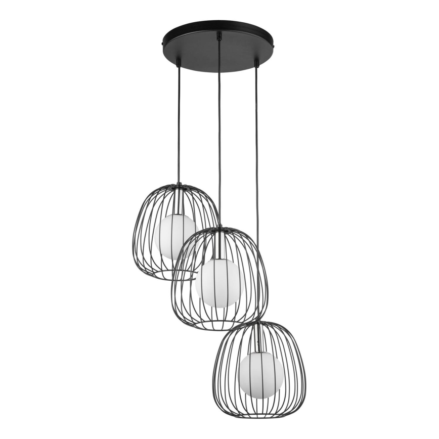 Κρεμαστό φωτιστικό οροφής BELL 3xG9/12W/230V μαύρο/γυαλιστερό χρώμιο