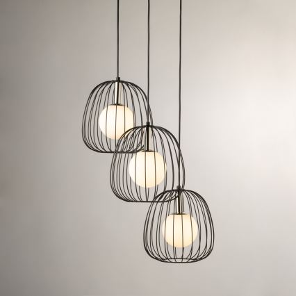 Κρεμαστό φωτιστικό οροφής BELL 3xG9/12W/230V μαύρο/γυαλιστερό χρώμιο