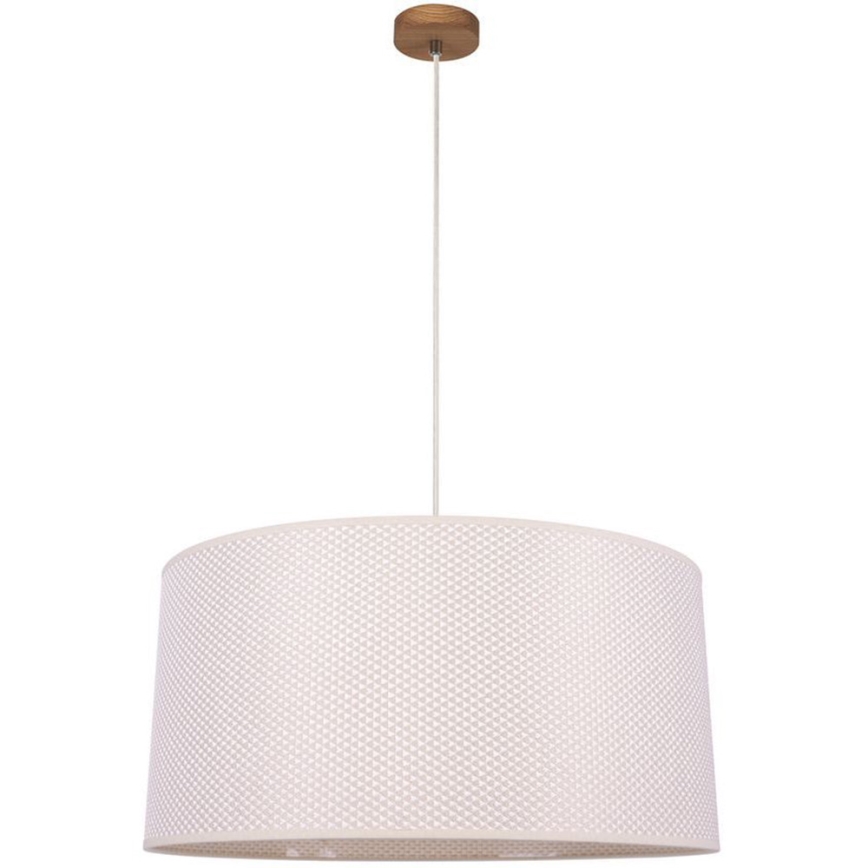 Κρεμαστό φωτιστικό οροφής BENITA 1xE27/40W/230V κρεμ/δρυς