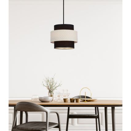 Κρεμαστό φωτιστικό οροφής BENTA 1xE27/40W/230V μαύρο/κρεμ