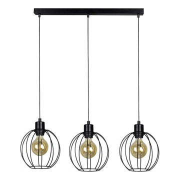 Κρεμαστό φωτιστικό οροφής BERIS 3xE27/60W/230V δρυς