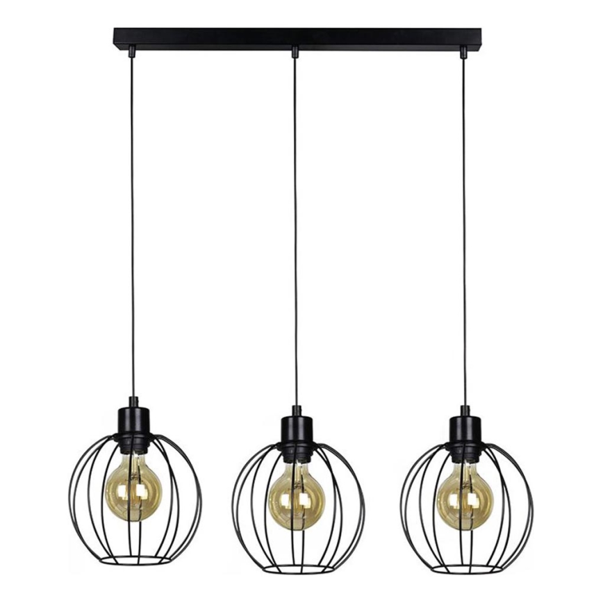 Κρεμαστό φωτιστικό οροφής BERIS 3xE27/60W/230V δρυς