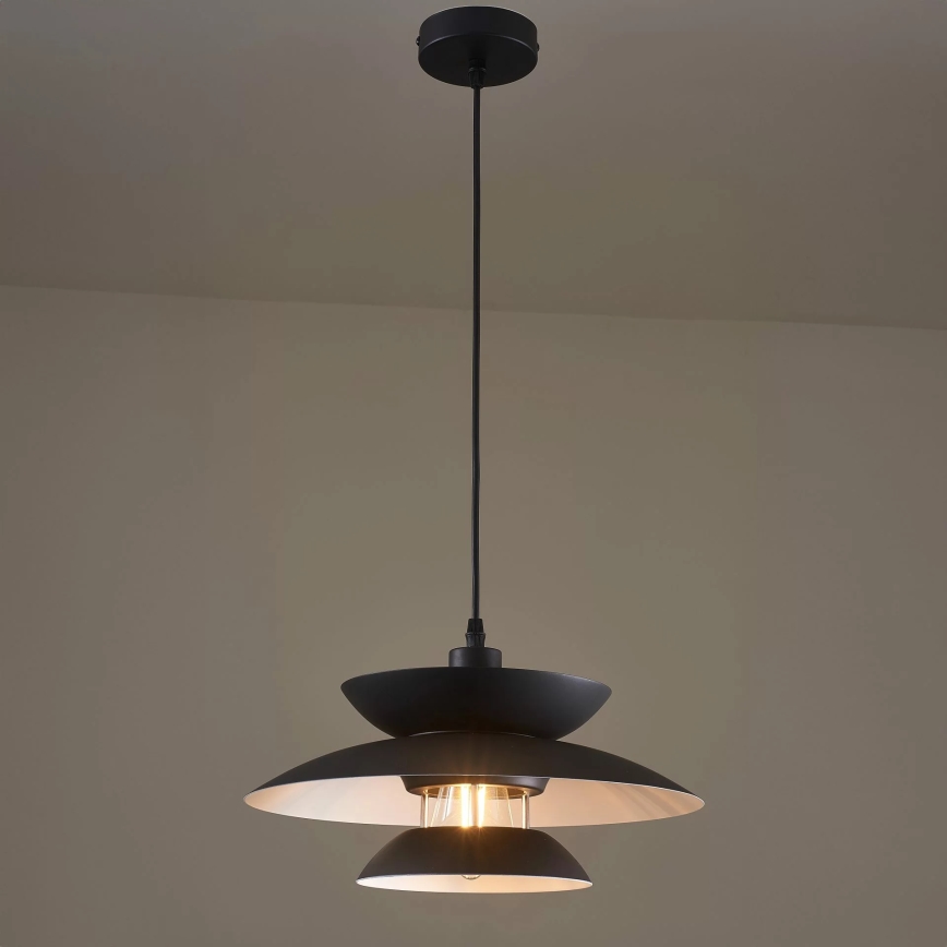 Κρεμαστό φωτιστικό οροφής BERIT 1xE27/20W/230V μαύρο