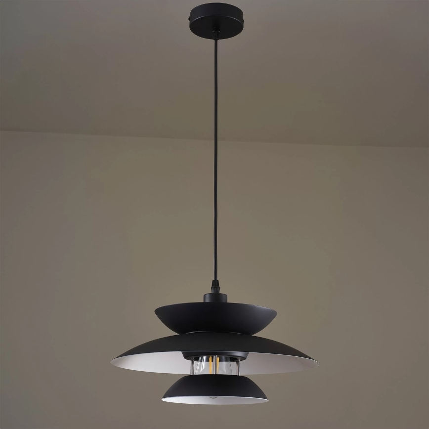 Κρεμαστό φωτιστικό οροφής BERIT 1xE27/20W/230V μαύρο