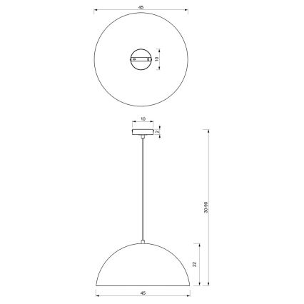 Κρεμαστό φωτιστικό οροφής BETA 1xE27/60W/230V δ. 45 cm μαύρο