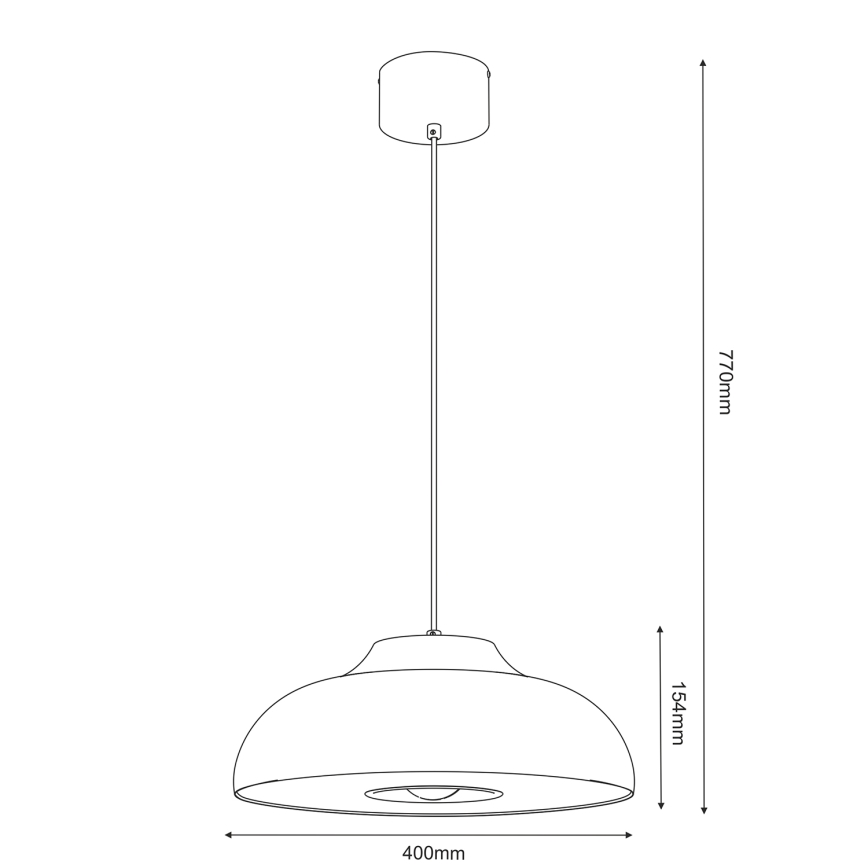 Κρεμαστό φωτιστικό οροφής BILBAO 1xE27/15W/230V διάμετρος 40 cm μπεζ