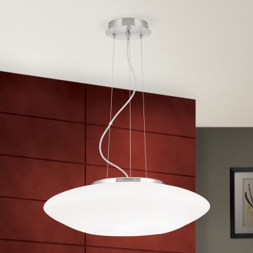 Κρεμαστό φωτιστικό οροφής BLANC 2xE27/60W/230V διάμετρος 49 cm ματ χρώμιο