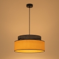 Κρεμαστό φωτιστικό οροφής BOHO 1xE27/60W/230V διάμετρος 40 cm μαύρο/rattan