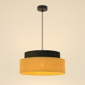 Κρεμαστό φωτιστικό οροφής BOHO 1xE27/60W/230V διάμετρος 40 cm μαύρο/μπεζ