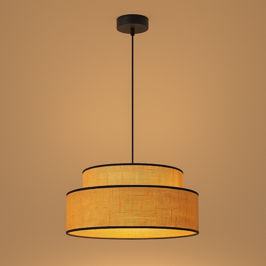 Κρεμαστό φωτιστικό οροφής BOHO 1xE27/60W/230V διάμετρος 40 cm μπεζ