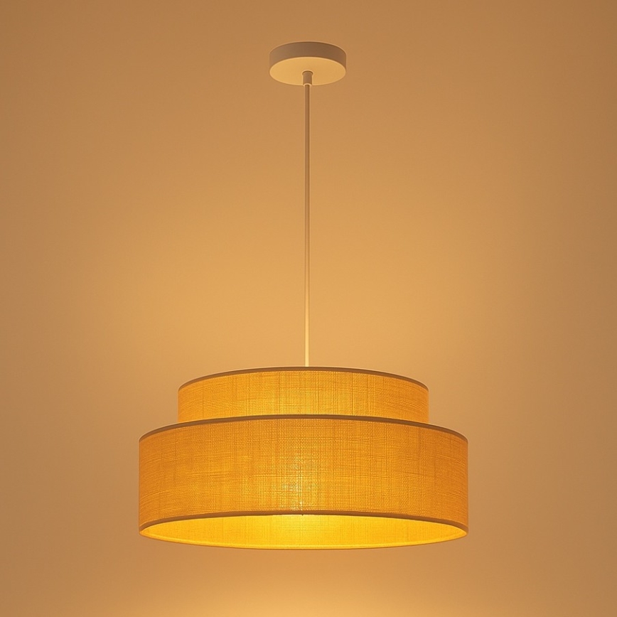 Κρεμαστό φωτιστικό οροφής BOHO 1xE27/60W/230V διάμετρος 40 cm μπεζ