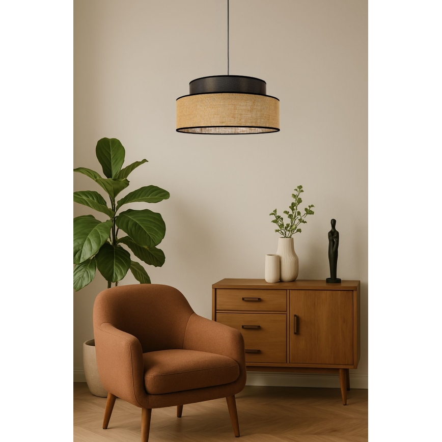 Κρεμαστό φωτιστικό οροφής BOHO 1xE27/60W/230V καφέ/μπεζ