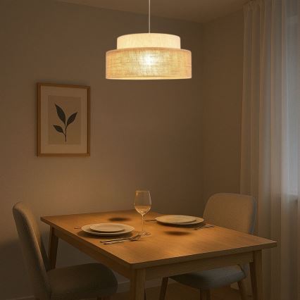 Κρεμαστό φωτιστικό οροφής BOHO 1xE27/60W/230V λευκό/μπεζ