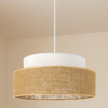 Κρεμαστό φωτιστικό οροφής BOHO 1xE27/60W/230V λευκό/μπεζ