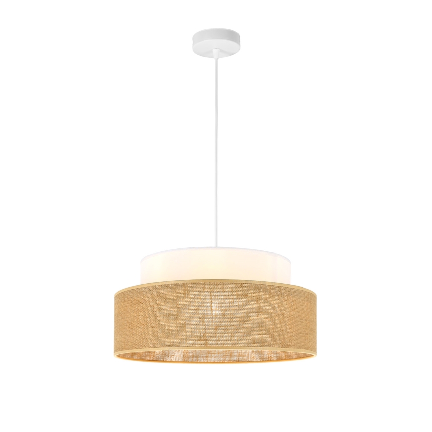 Κρεμαστό φωτιστικό οροφής BOHO 1xE27/60W/230V λευκό/μπεζ