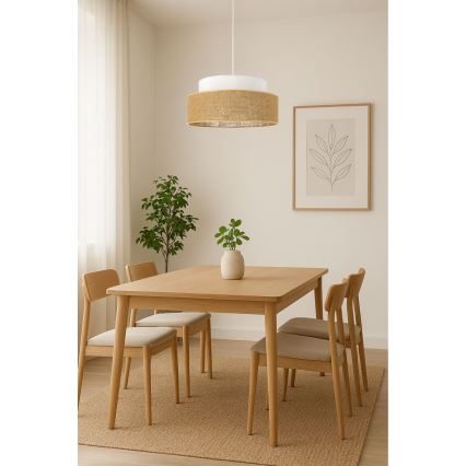 Κρεμαστό φωτιστικό οροφής BOHO 1xE27/60W/230V λευκό/μπεζ