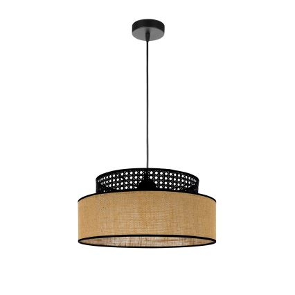 Κρεμαστό φωτιστικό οροφής BOHO 1xE27/60W/230V μαύρο/rattan