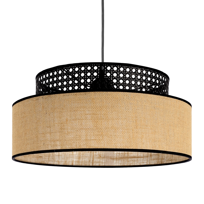 Κρεμαστό φωτιστικό οροφής BOHO 1xE27/60W/230V μαύρο/rattan