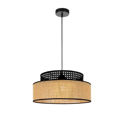Κρεμαστό φωτιστικό οροφής BOHO 1xE27/60W/230V μαύρο/rattan