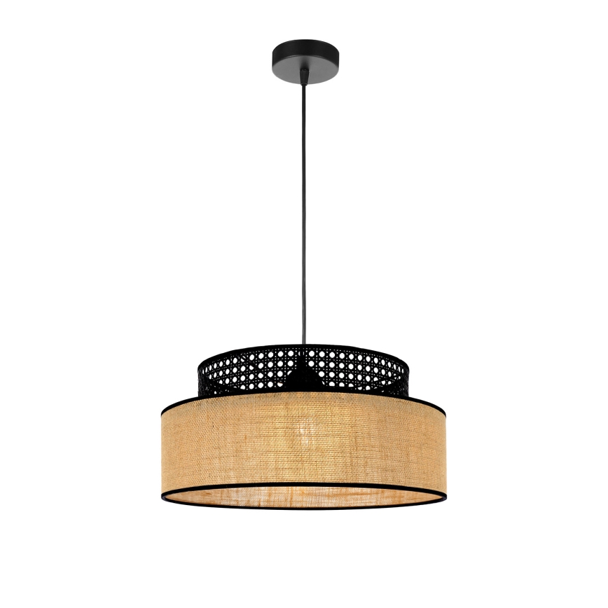Κρεμαστό φωτιστικό οροφής BOHO 1xE27/60W/230V μαύρο/rattan