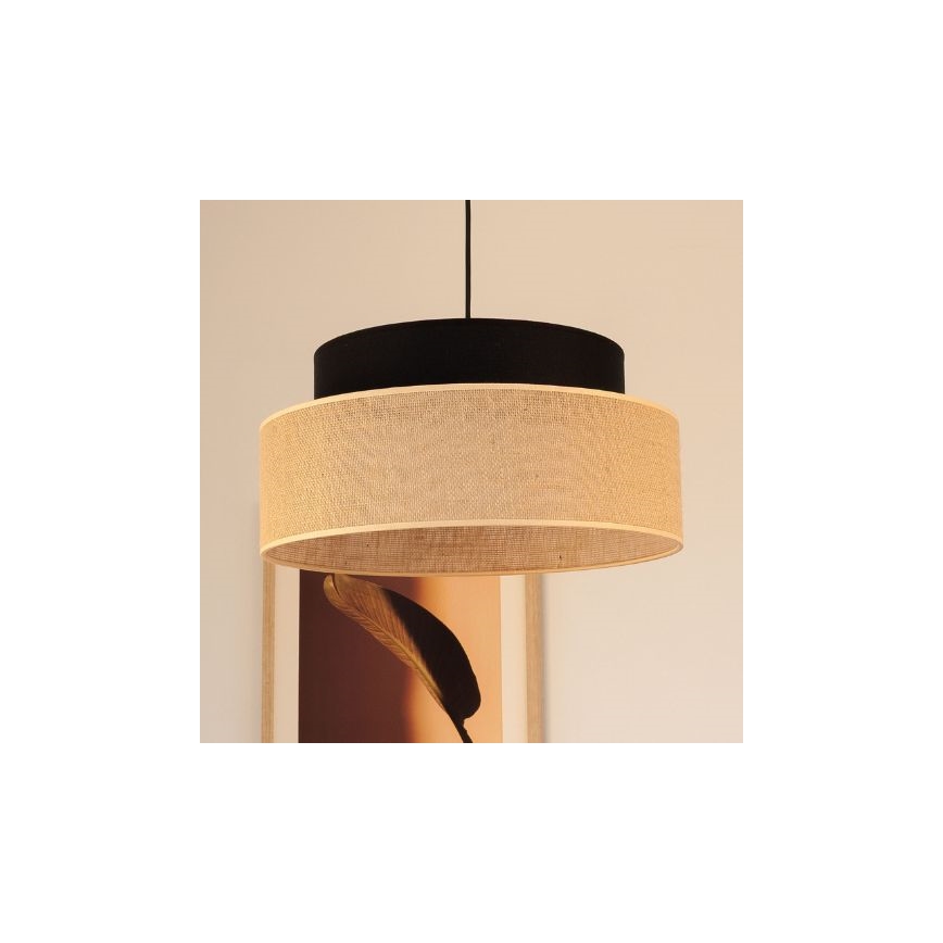 Κρεμαστό φωτιστικό οροφής BOHO 1xE27/60W/230V μαύρο/μπεζ