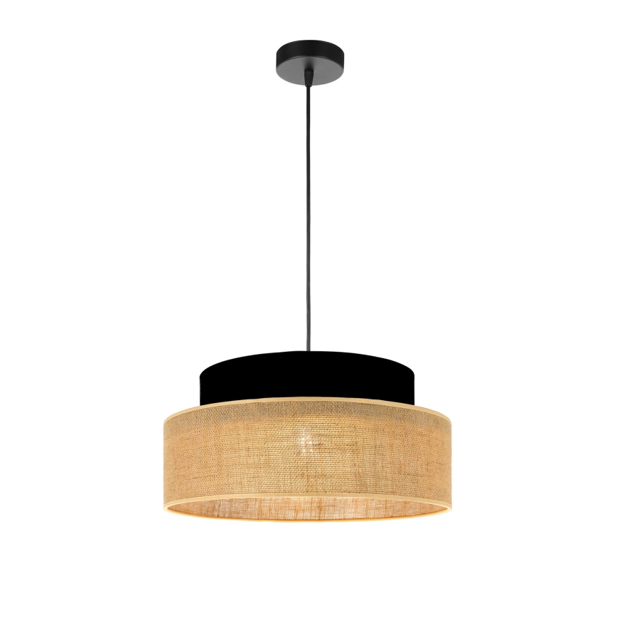 Κρεμαστό φωτιστικό οροφής BOHO 1xE27/60W/230V μαύρο/μπεζ