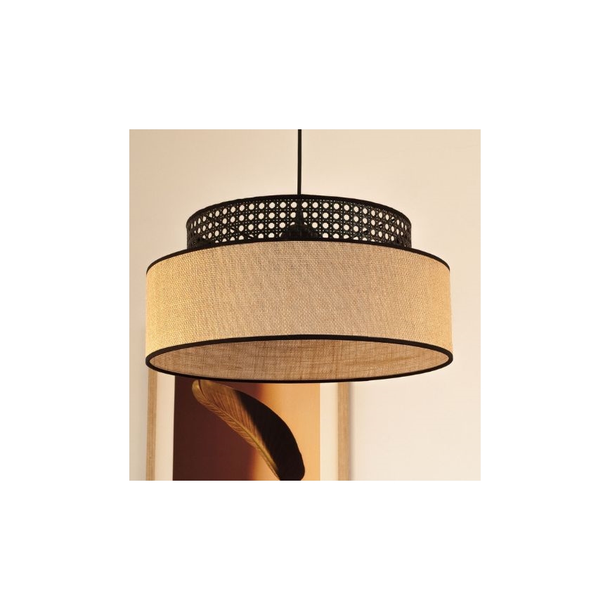 Κρεμαστό φωτιστικό οροφής BOHO 1xE27/60W/230V μαύρο/μπεζ