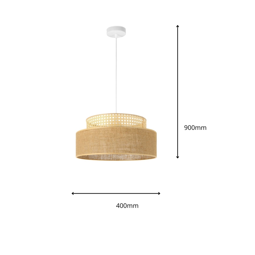 Κρεμαστό φωτιστικό οροφής BOHO 1xE27/60W/230V μπεζ