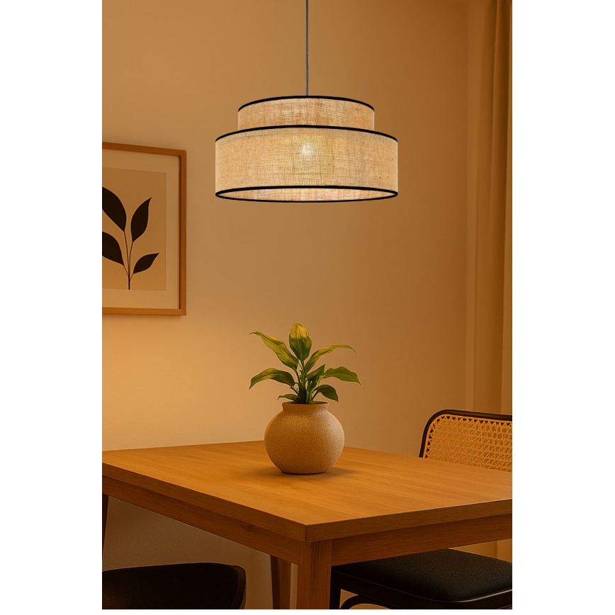 Κρεμαστό φωτιστικό οροφής BOHO 1xE27/60W/230V μπεζ