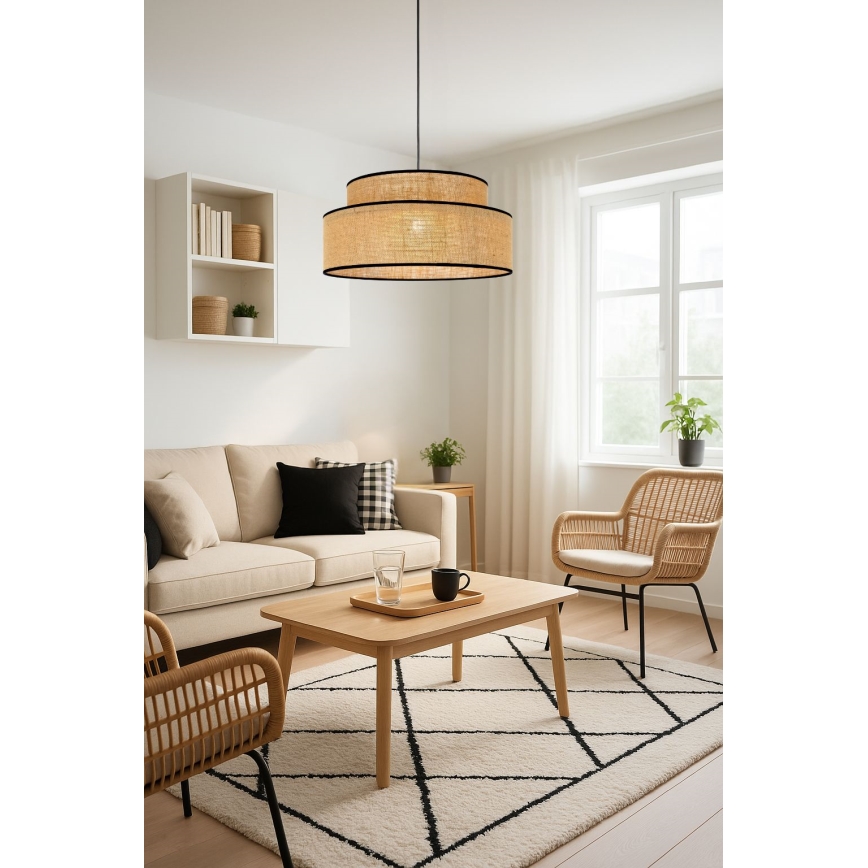 Κρεμαστό φωτιστικό οροφής BOHO 1xE27/60W/230V μπεζ