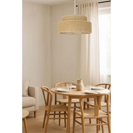 Κρεμαστό φωτιστικό οροφής BOHO 1xE27/60W/230V μπεζ